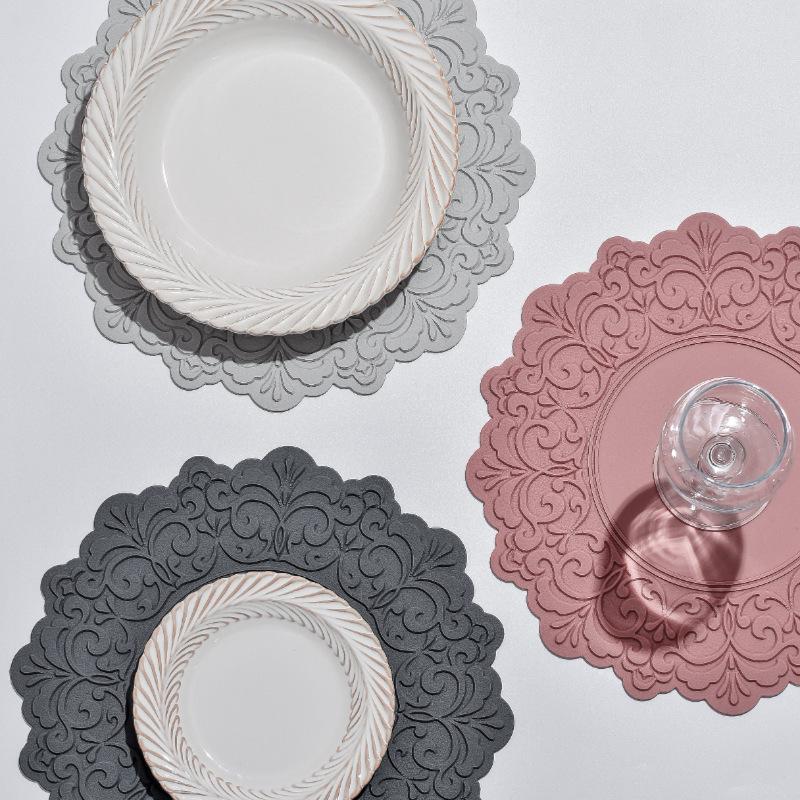Nordic Silicone Embossed Lace Heat-Resistant Mat - Placemat, Teacup, Bowl, Pot, and Dinner Plate Accessory