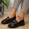 Fashion Plus Size 46 Women's Flat Shoes 2025 High-quality New Retro Round Toe Small Leather Shoes Comfortable Women's Square Root Shoes