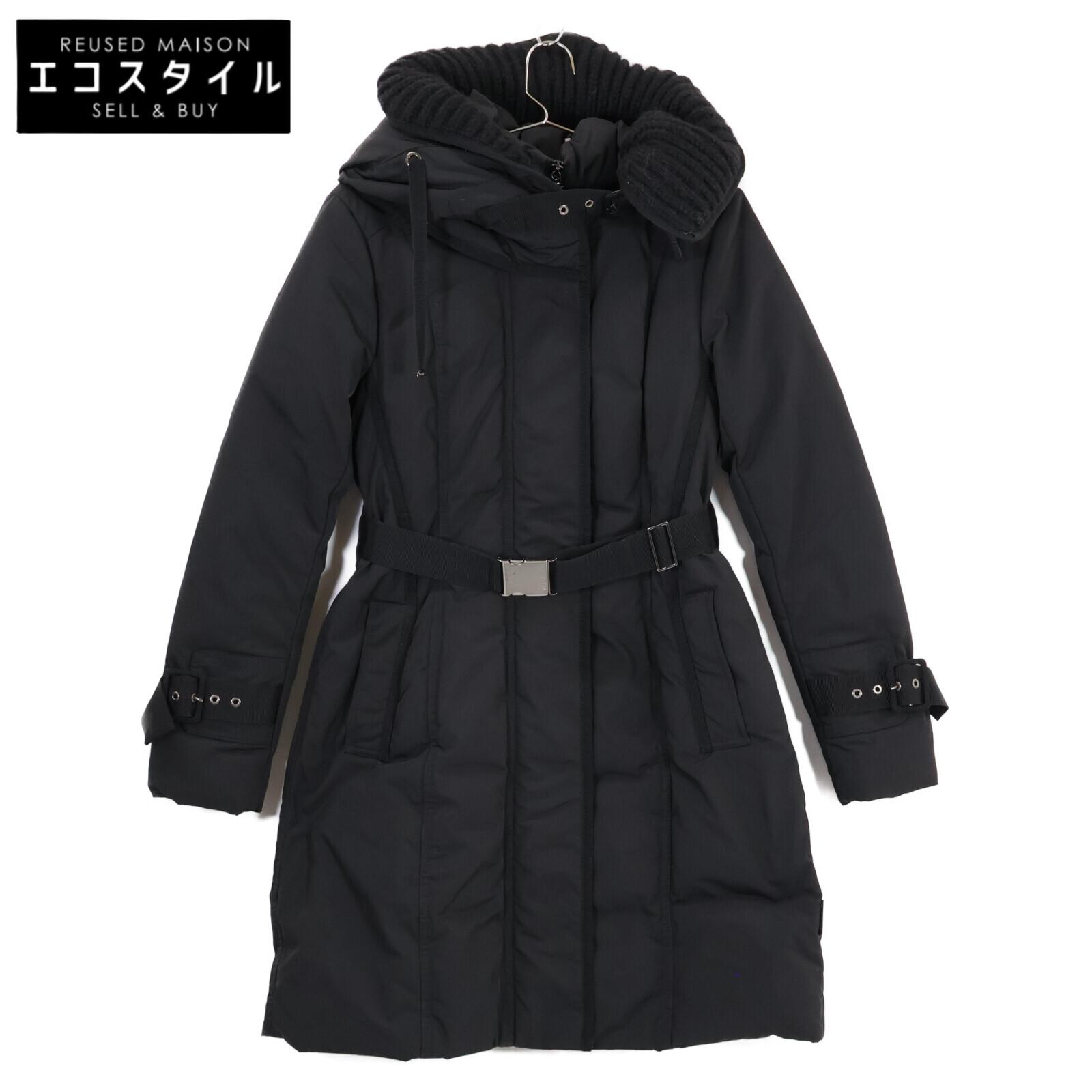 

MONCLER [Good Condition] CHACAL Belted Hoodie Down coat 1 blackUsed