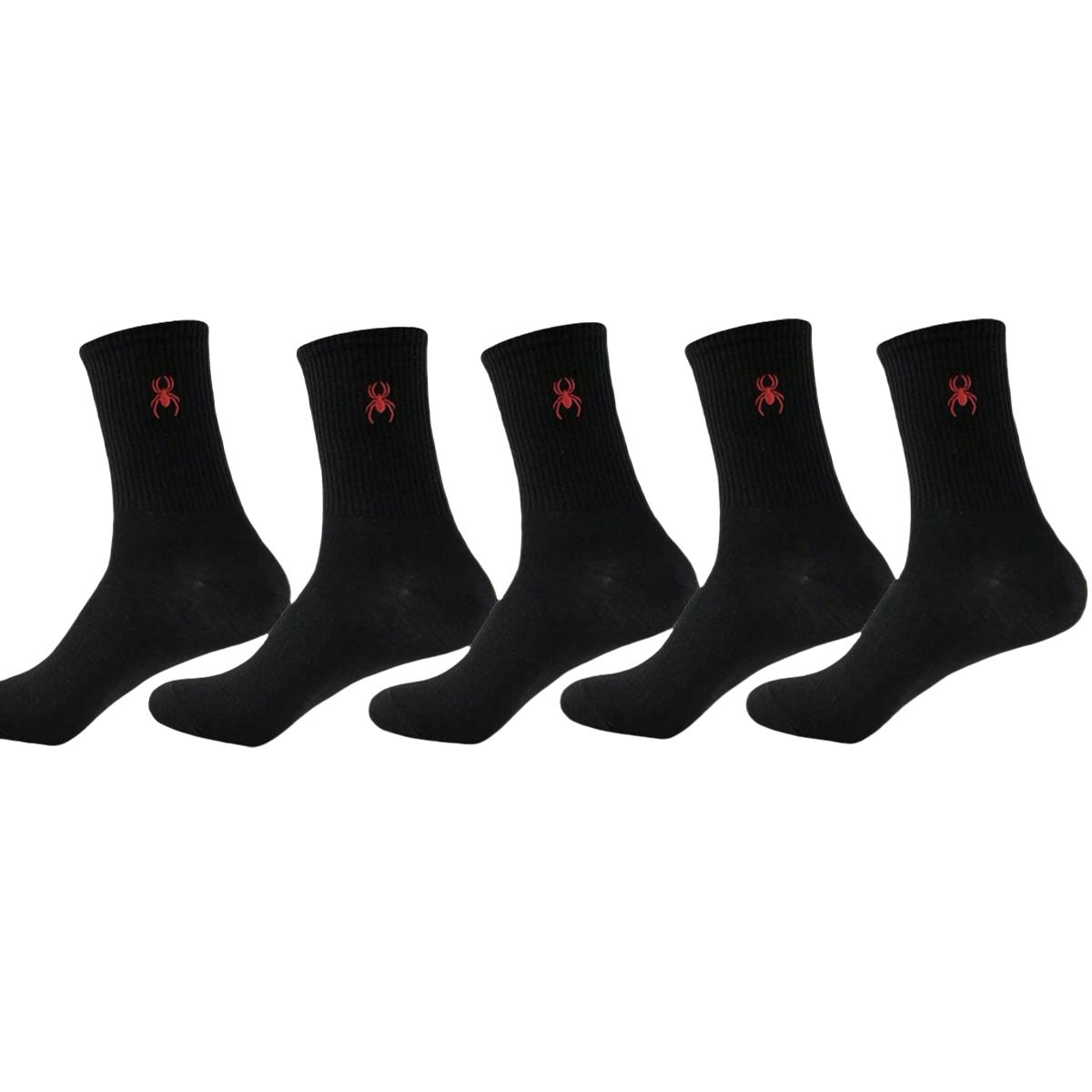 

5/10/20 пар мужских носков до середины икры с рисунком паука, удобные, дышащие, влагоотводящие, Хэллоуин One Size