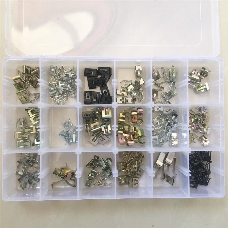 180Pcs Car DVD, Cd,dashboard Audio Center Console Panel Metal Fastener Mixed Rivet Box Set For All Auto Screw Clip...
