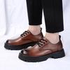 Derby shoes 2025 new autumn low-top Martin boots men's platform heightening versatile breathable business casual leather shoes