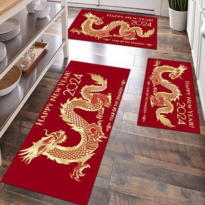 Chinesisches Jahr des Drachen-Teppich, weich, verdickt, Küchenbodenmatte, wasserdicht, rutschfest, ölbeständig, Bodenmatte, Läufer