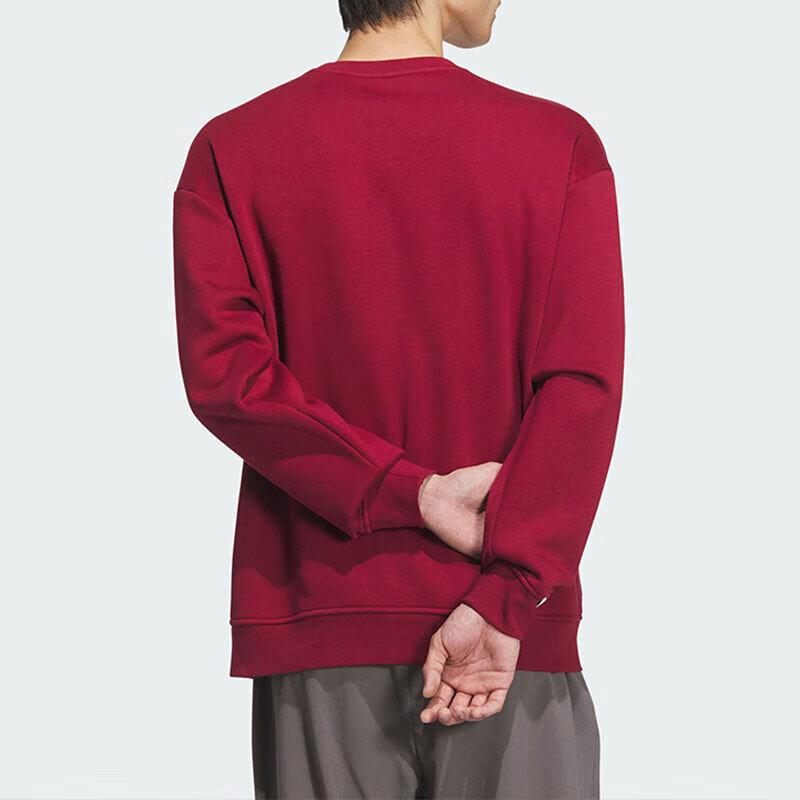 adidas Casual Crew Neck Pullover Lightweight Sports Long Sleeve Sweatshirt Unisex Sweatshirt Red JM9095
