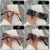 Unisex Small Rimless Sunglasses Fashion Gradient Sun Glasses Retro Luxury Brand Designer Traveling Shades