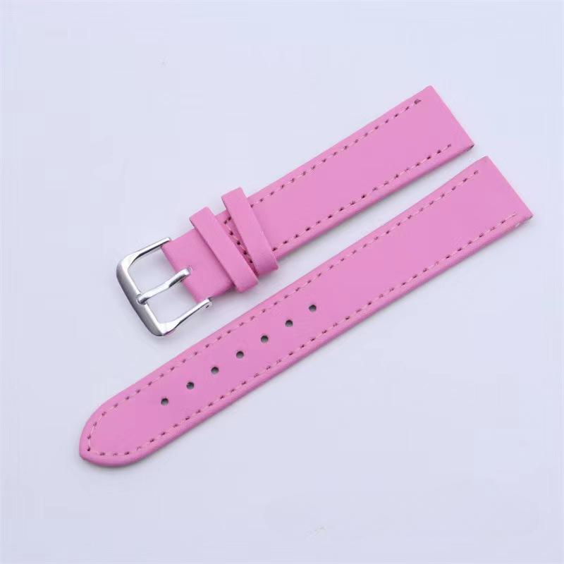 

10мм/12мм/14мм/16мм/18мм/20мм/22мм/24мм Чоловіки Жінки PU шкіра однотонний ремінець для годинника Ремінець для ремінця Ремінець для годинника 14mm рожевий
