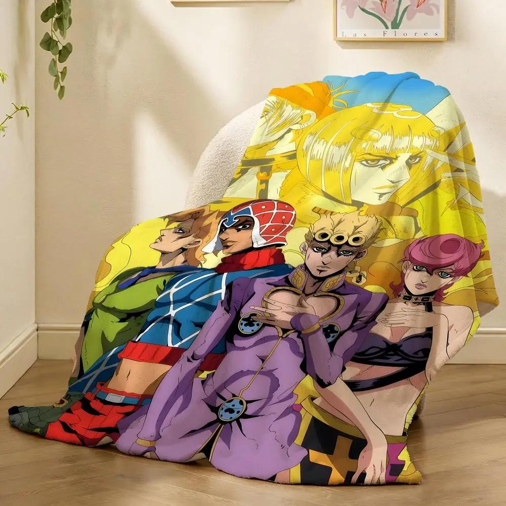 JoJos Bizarre Adventure Anime Throw 240g Flannel Blanket, Suitable for Sofas, Beds, Offices, Exquisite Gift Blankets