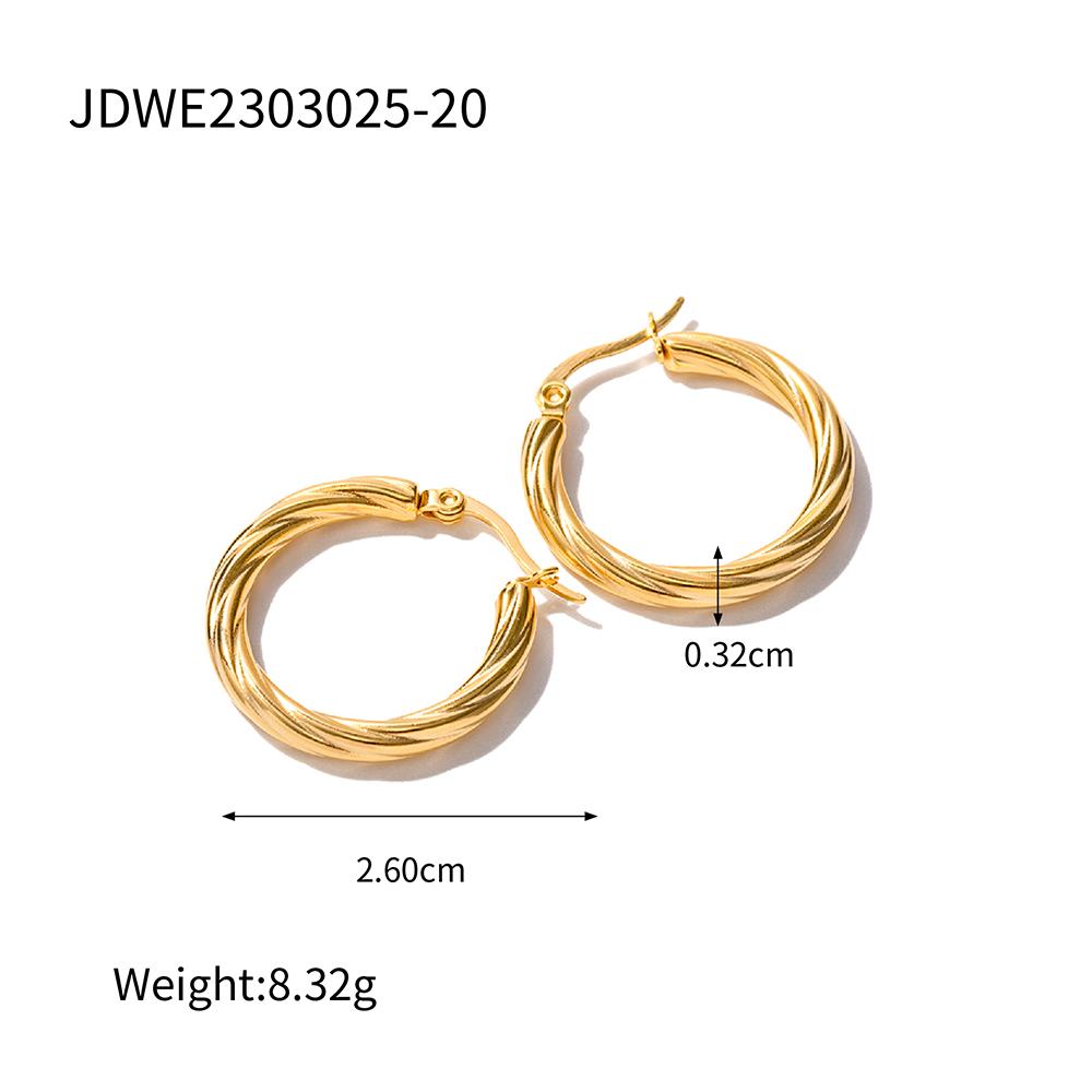Youthway Fashionable Stainless Steel Hoop Earrings 18K PVD Gold Plated C-Shaped Minimalist Jewelry For Women 2025