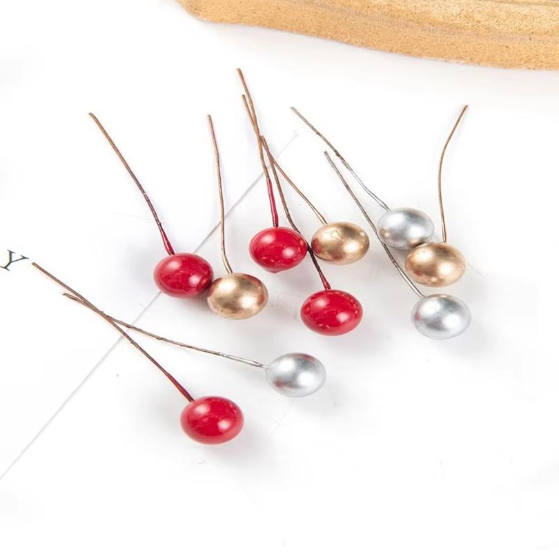 30/50pcs Artificial Small Round Bead Home Room Wedding Garden Christmas Tree Garland Ornamental Decoration Box Photography Props
