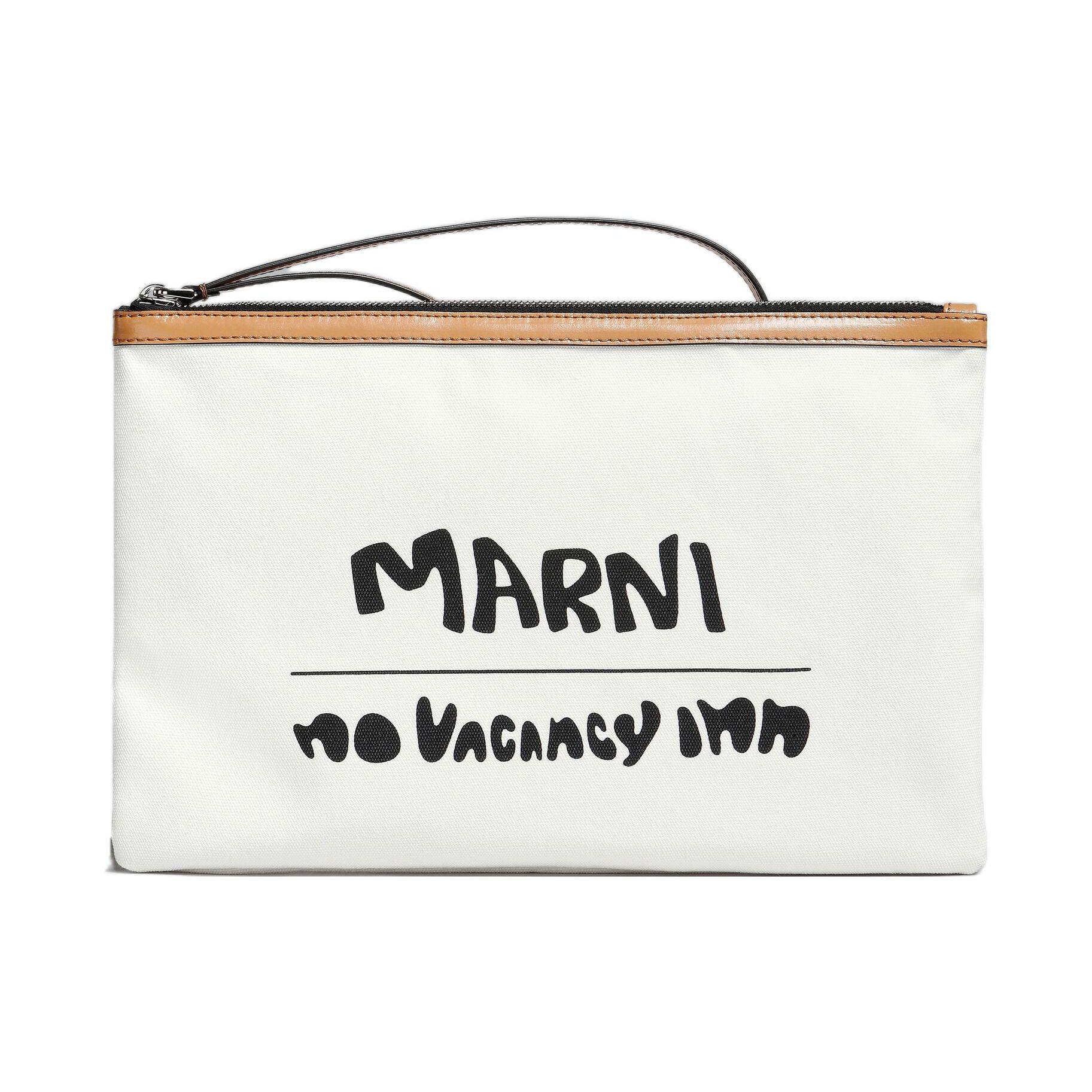 

Marni X No Vacancy Inn Collaboration Bey Logo Zip Canvas Clutch Men Clutch White PHMQ0009U0P5493ZO537 Basic Set (Bag+Dust Bag)