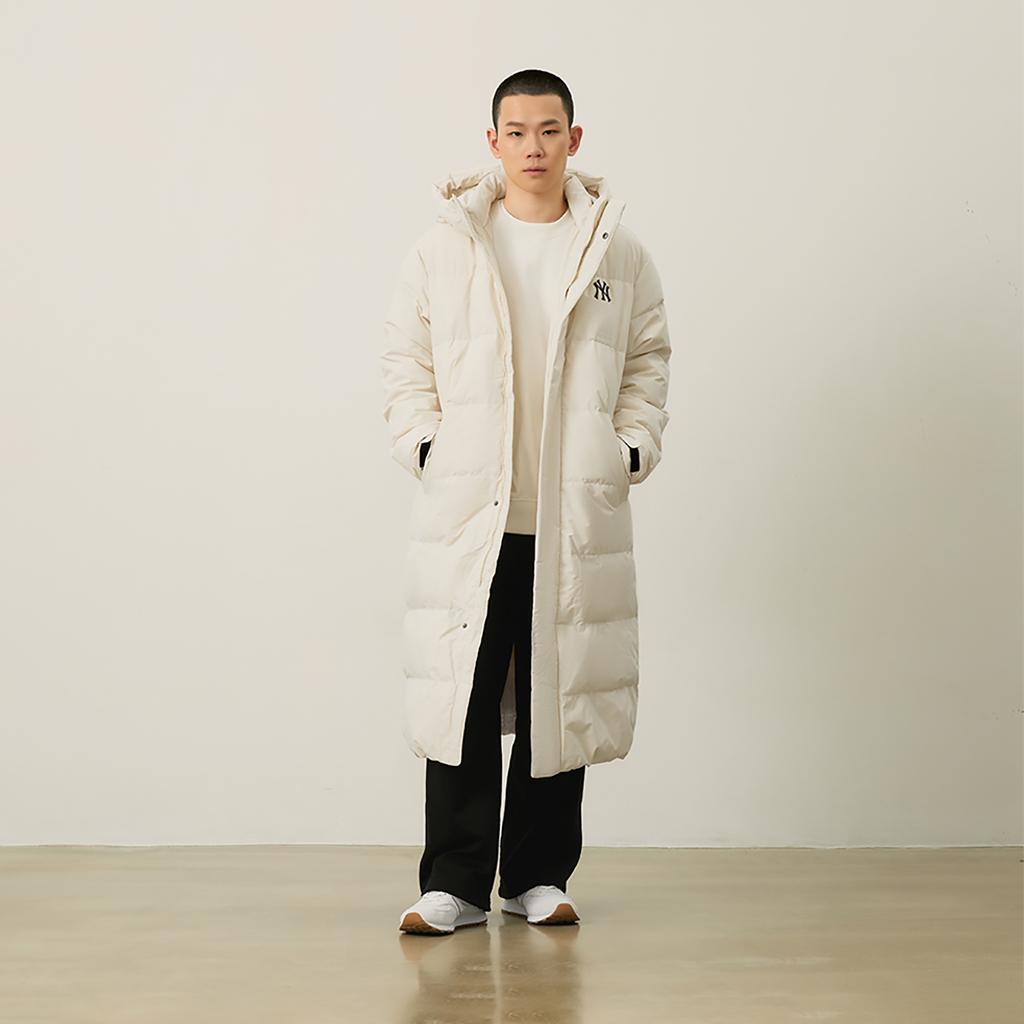 New MLB New York Yankees Basic Collection 24FW Down Jacket Unisex Dark Cream 3ADJB1646-50CRD