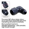 1/2pcs AN6 Female to 6AN Male 90 Degree Flare Swivel Hose Fitting Adapter Black