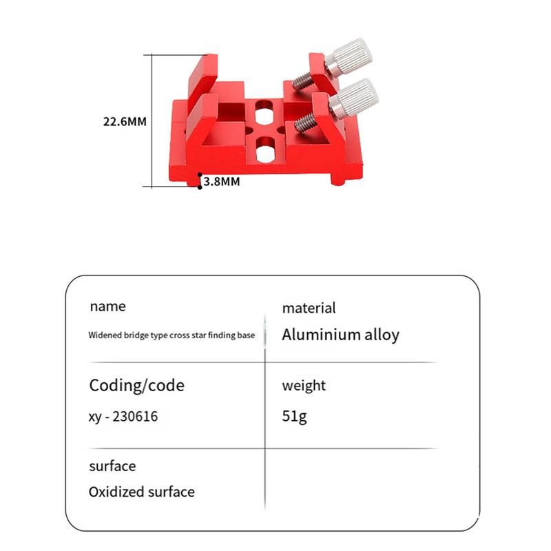 A23I-Telescope Finder Base Dovetail Plate Base Astronomical Telescope Accessories Dovetail Clamp Camera Adapter Black