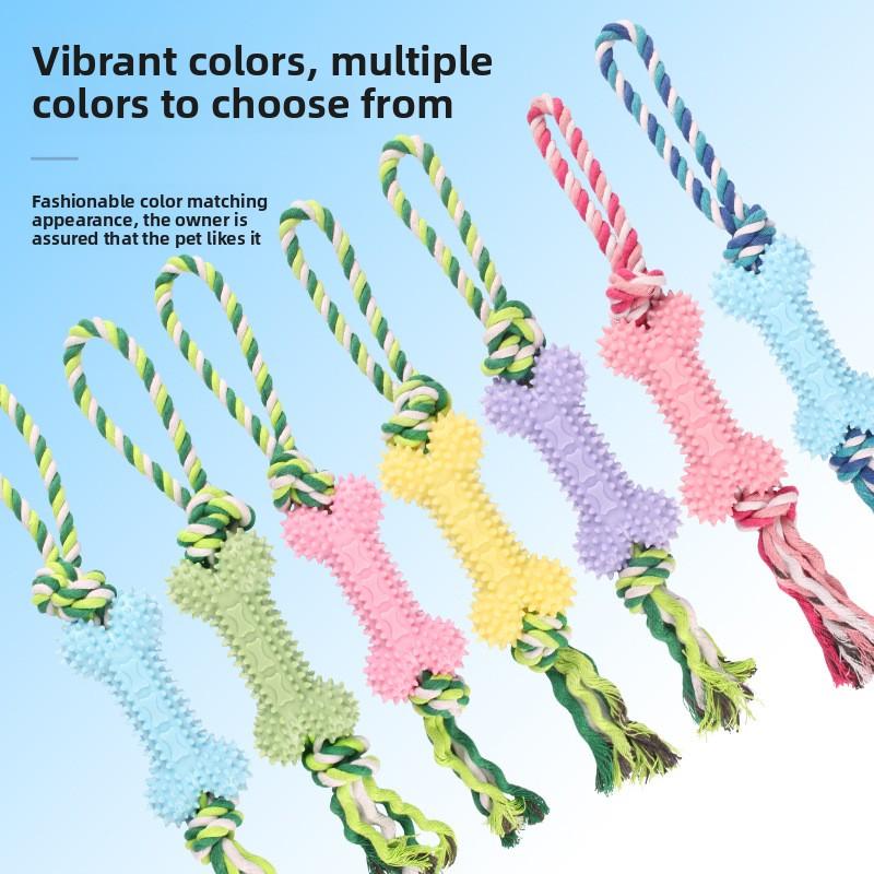 Haustierspielzeug Baumwollseil Knochenform, Verschleißfest, Zahnungs-Seilknoten-Training, Selbstunterhaltendes und Langweiliges Hundespielzeug-Set