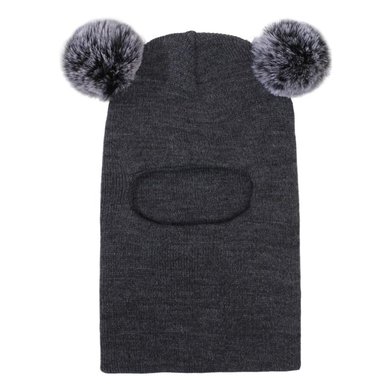 

Stylish Childrens Hat Lovely PomPoms Adjustable Earflaps Soft Neck Warmer