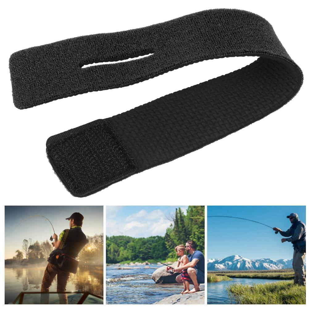 4PCs Reusable Fishing Rod Strap Strong Flexible Hook and Loop Fishing Gear Strap Rod BeltBlack