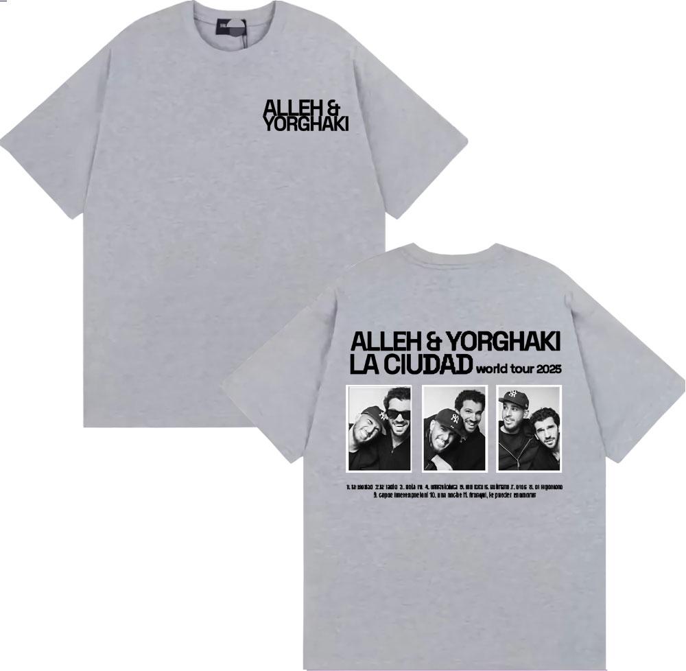 Alleh  Yorghaki La Ciudad Worid Tour 2026 Merch Tee Shirt Unisexs Clothing Harajuku Hip Hop Tshirt Vintage Comfort Cotton Tshirt