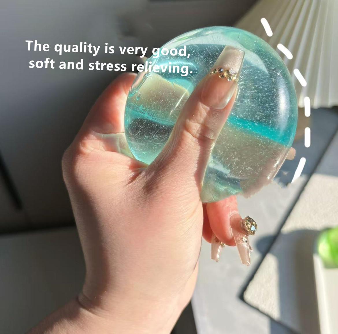 

Toys Blue Maltose Squishy Anti Stress Sensory Fidgets Toy Soft Simulated Transparent Blue Maltose Slow-rebound Decompression Toy