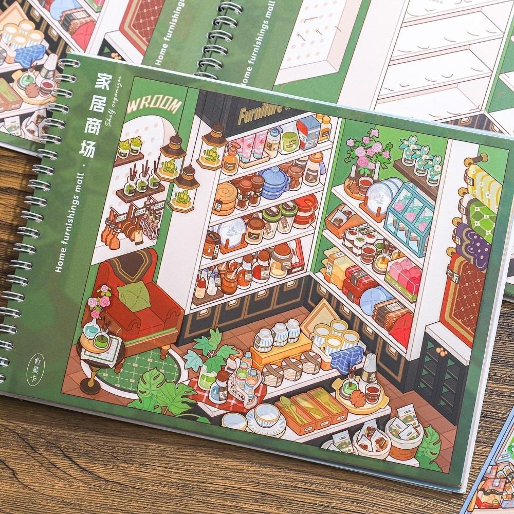 Shop Scene Scenery Stickers Large Size Supermarkets Sticker Book  Birthday Gifts
