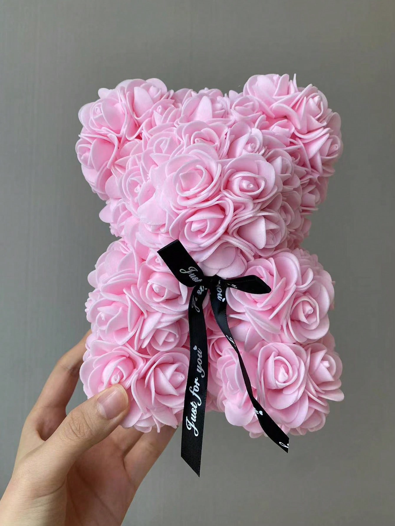 

1PC pink simulation immortal flower imitation DIIY, foam flower, Valentine s Day gift, rose bear festival best gift