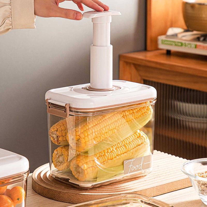 Creative Household Food Storage Box for Fruits Vegetables Durable Vacuum Sealer for Case with Pump Reusable Kitchen