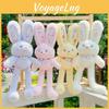 Rabbit Fluffy Plush Pendant Keychain With Flower Design For Accessories Backpack