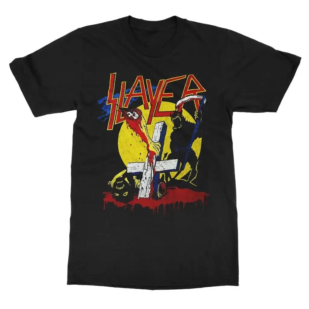 Slayer "South of Heaven" Vintage Grafika Obalu Alba Unisex Bavlněné Pánské Tričko s Nadměrným Střihem Rocková Kapela