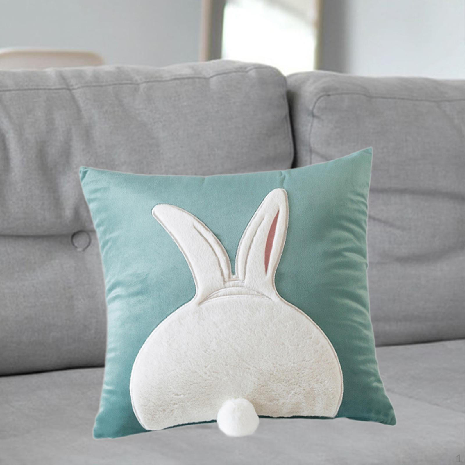 

Подушка с изображением кролика Чехол для подушки Чехол для подушки Акцентный квадратный домашний декор Декоративный для дивана зелёный