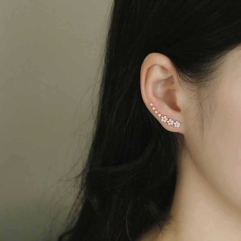 Star Flower Stud Earrings Korean Style Korean Version Niche Exquisite Ins Style Design Earrings