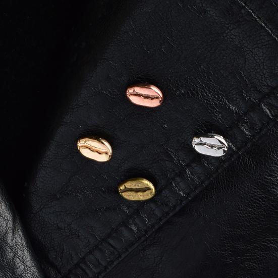 Uomo Donna Spilla a chicchi di caffè Spilla da bavero Colletto in denim Distintivo per camicia Decorazione di gioielli