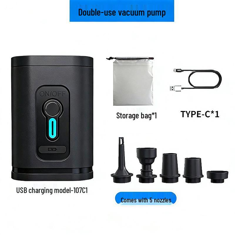 Dual-Use Wireless Charging Inflator Pump for Air Mattresses, Swimming Rings & Vacuum Storage Bags