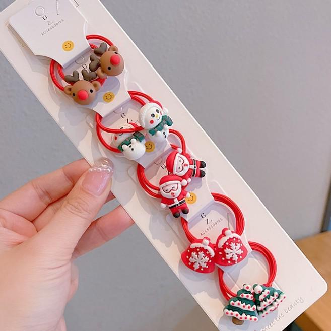 Ensemble de chouchous et pinces Rouges Festifs pour Enfants