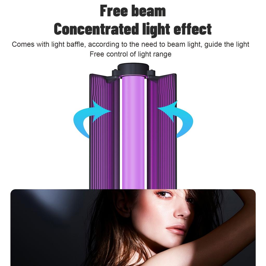 Ambitful Portable Handheld RSL-01 LED Video Light Wand 2500K-9000K, 360° Full Color RGB, Barn Door, Built-In Battery