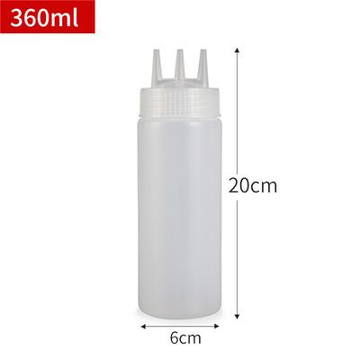 3-Hole Plastic Squeeze Sauce Pot Salad Dressing Squeeze Bottle Oil Can Jam Sauce Bottle