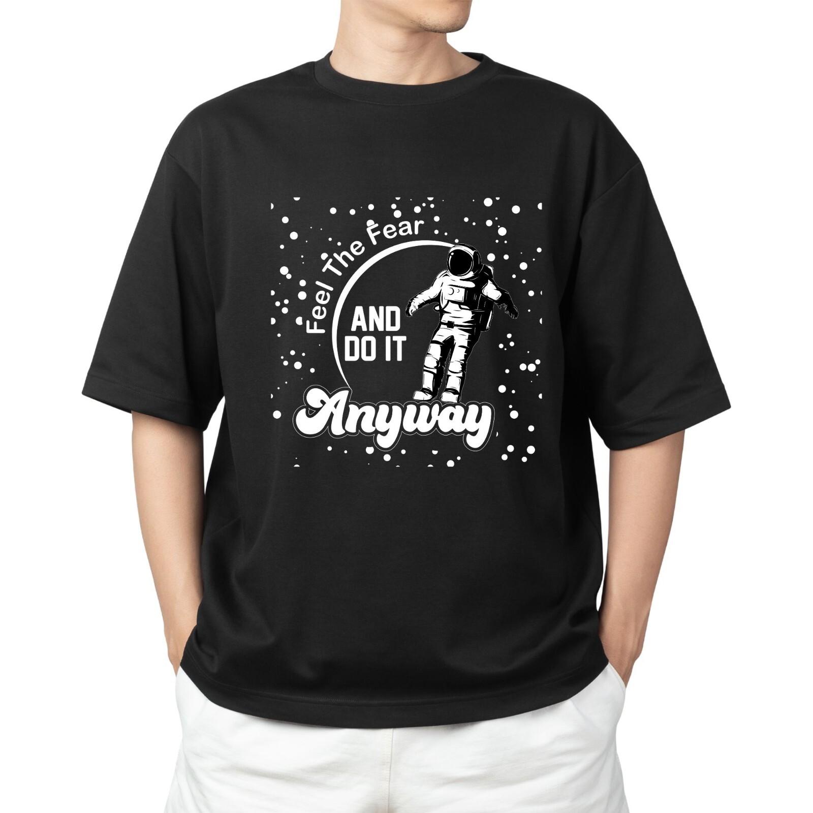 Почувствуй страх и сделай это все равно Футболка Мужская Женская Топы Футболки – Мотивационная цитата о смелости | Унисекс S