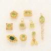 S925 Sterling Silver Inlaid Natural Peridot Diopside Loose Beads Spacer for DIY Bracelet Necklace T7