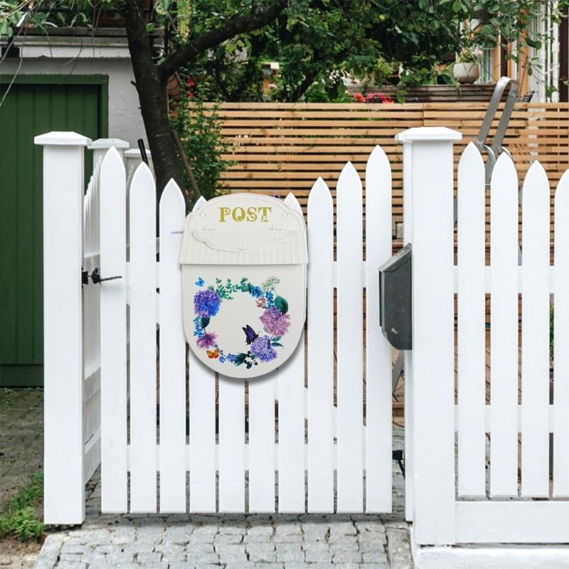 Wall Mounted European Styles Mailbox Durability Iron Construction For Patios Yard And Porch Decoration