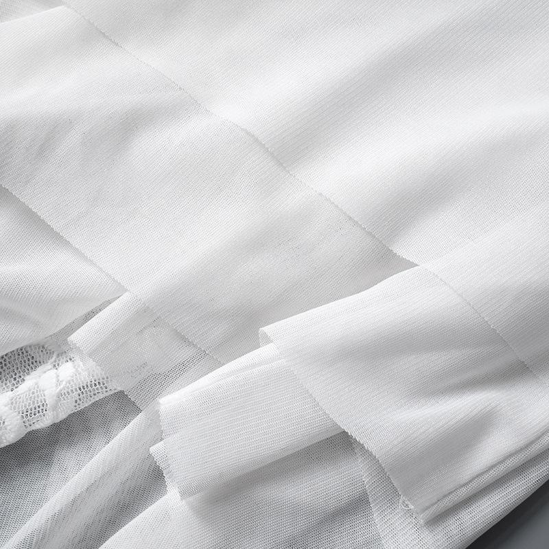 Fashion Design Mesh Stitching Lace Micro-permeable Culottes Women