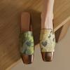 Shoes Cover Toe Mules for Women Ladies' Slippers Flower Pantofle Low Luxury Slides Pointed Flat Designer Hoof Heels