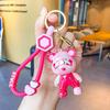 Lightning Trendy Colorful Bear Keychain For Women Fashionable Silicone Accessory