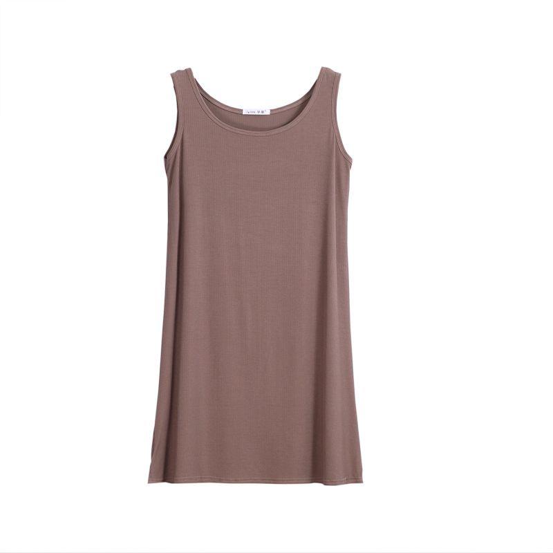 Comfortable Women Loose Midi Dress Long Tank Stretch Casual Sleeveless Design