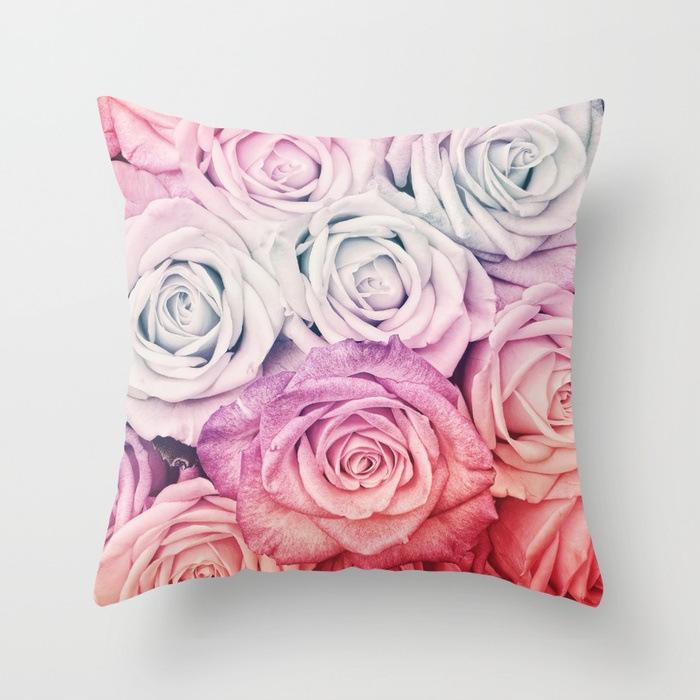 New American Rose Pillowcase Home Sofa Pillow Cushion Cover Soft