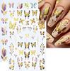 2PCS 3D Nail Stickers Flower Plants Nail Art Decals Floral Leaf Spring Sliders Manicure Decor