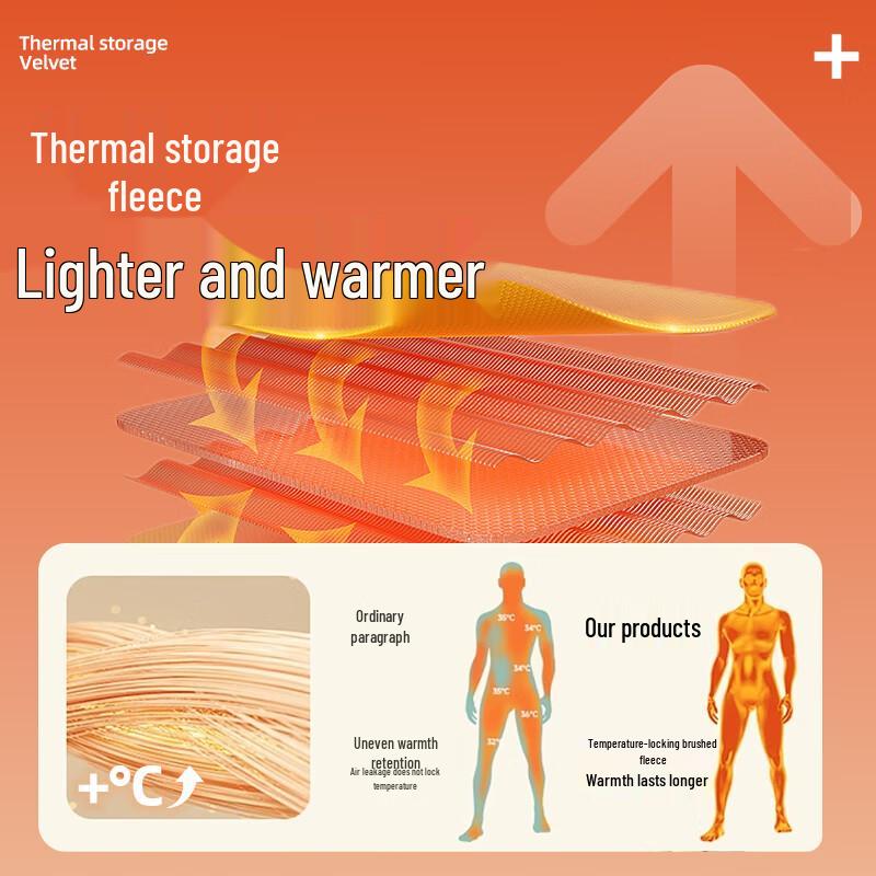 MINISO Men's Thermal Double-Fleece Long-Sleeve T-Shirt