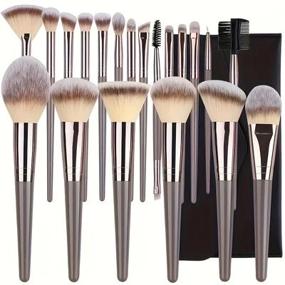 3pcs/set Soft Hair Rougebrush Foundation Makeup Brush, Eye Shadowbrush, Eyebrowbrush, Lipbrush for Beginners and Professional Makeup Artists