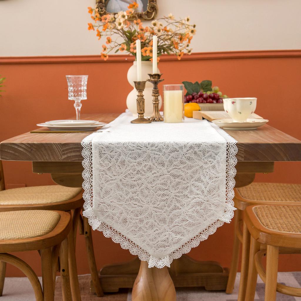 Dentelle Dentelle Chemin de Table Napperon Housse en Tissu Housse Serviette Cache-Poitrine Tissu Simple