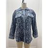 Plus Size Leopard Print Button-Up Jacket with Long Sleeves for Autumn/Winter