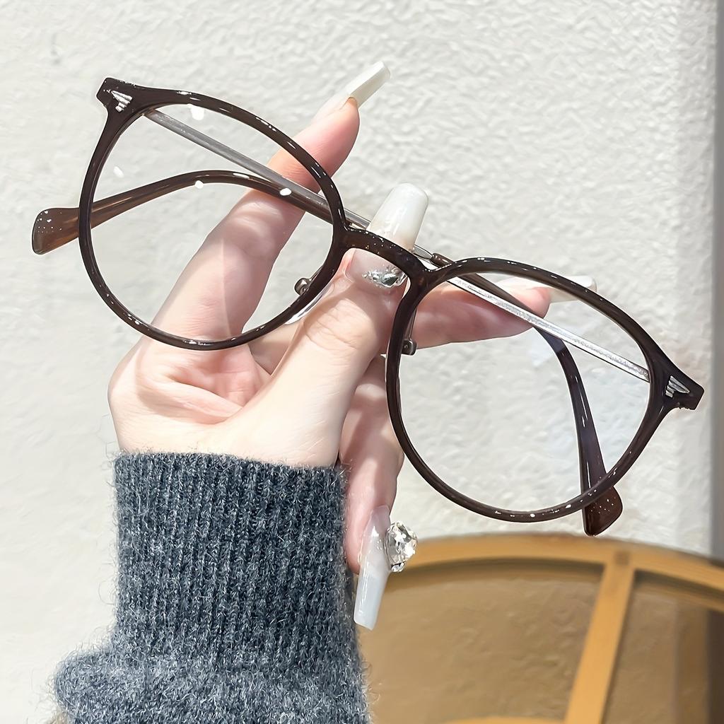 New Minimalist Round Frame Anti Blue Light Glasses Fashionable and Versatile Flat Light Glasses