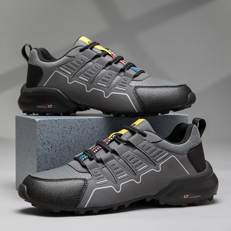 

Men s Non-Slip Hiking Shoes Waterproof Durable Trekking Sneakers Breathable Outdoor Trail Running Shoes 46 сірий