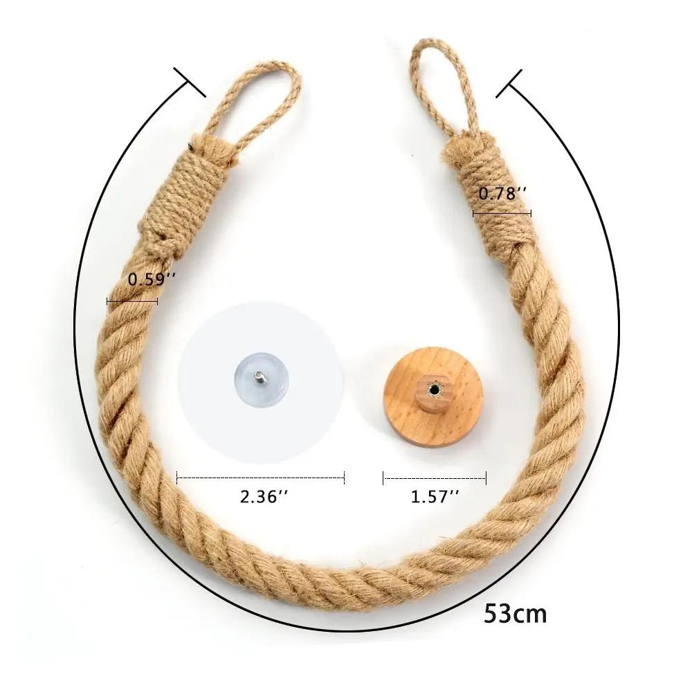 Roll Paper Holder Cotton String Combination Hole-Free Wall Hanging Hemp Rope Tissue Holder